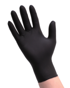 Nitrile Gloves Powder Free Black Med 5mil