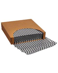 12&quot; x 12&quot; Greaseproof Wrap - Black Check