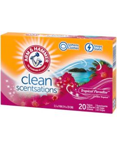 Arm & Hammer Clean Scentsations Fabric Softener  Dryer Sheets Tropical Paradise
