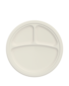 10 in Round PFAS-Free Fiber 3-Compartment Plate - Color may vary