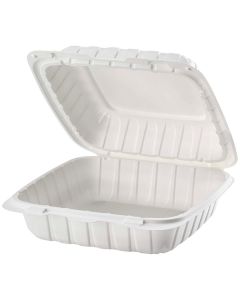 9x9x3 Mineral Filled PP H/L Container-White