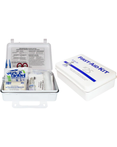 25 Person Plastic First Aid Kit with Wall Mountable Handle