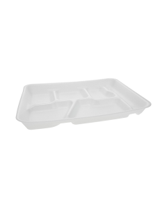 6 Comp Foam School Tray White