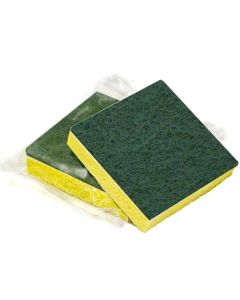 Green Backed Scrubber Sponge - 3 1/2&quot; x 3 1/2&quot; x 3/4&quot;