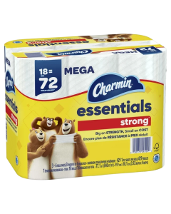 Charmin Essentials Strong Toilet Paper 18 Mega Rolls, 429 sheets per roll