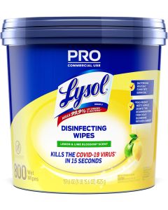 Lysol&reg; Professional Disinfecting Wipes, Lemon & Lime Blossom&reg;, 800/Bucket