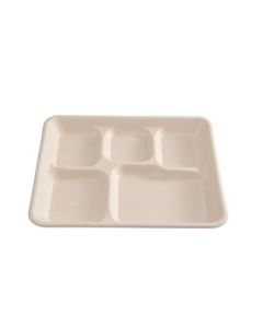 5 Compartment Tray, Compostable 4/125