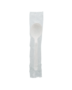 Individually Wrapped White Soupspoons