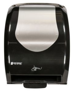 Hybrid Electronic Roll Towel Dispenser Black Stainless