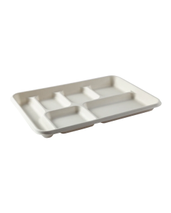 6 Compartment Tray, Compostable 2/125