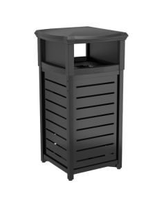 30 Gallon Outdoor Decorative Metal Square Trash Can With 2-Way Lid