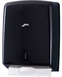 Jofel Valor Interfold Towel Dispenser, Plastic 600 Z-fold - Black